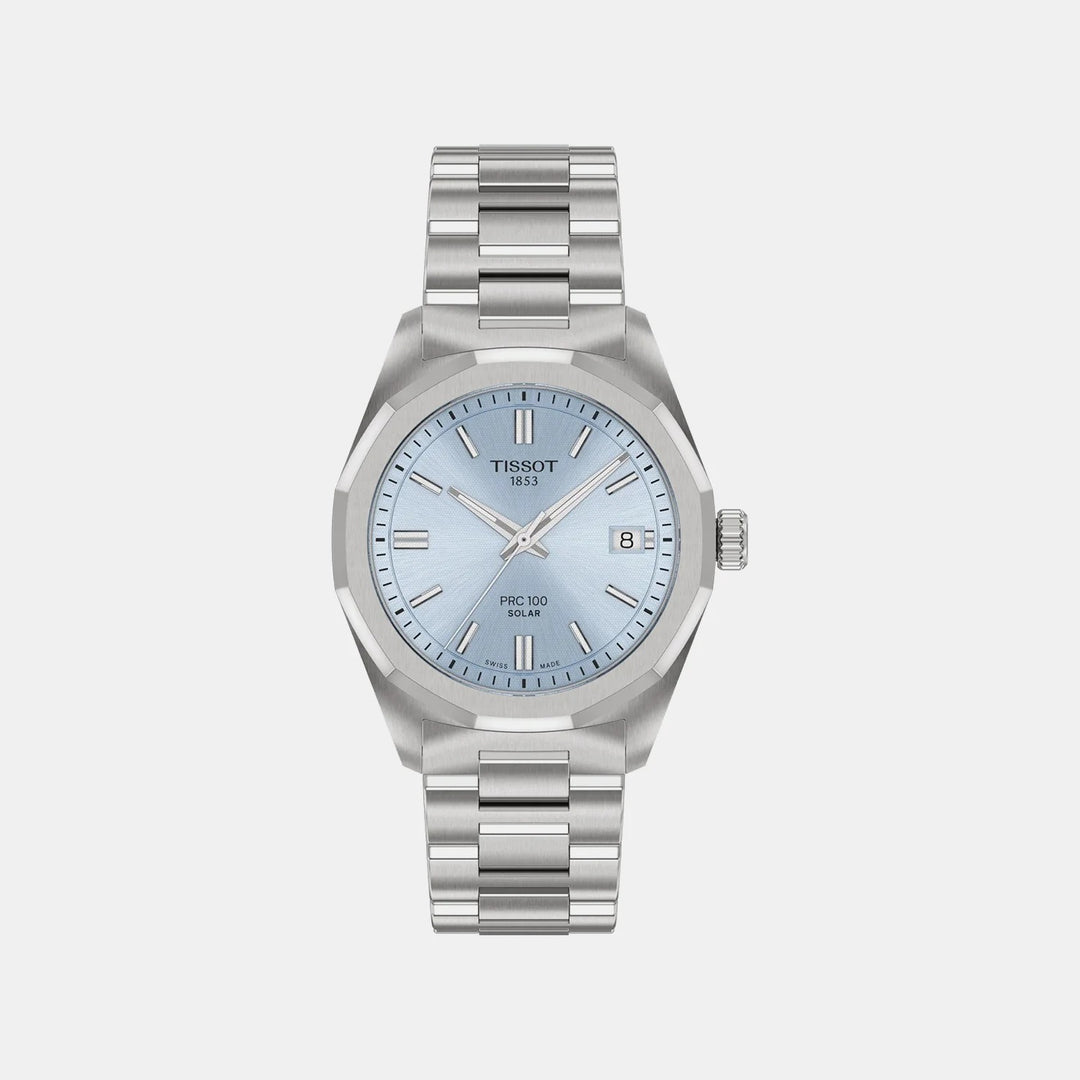 Tissot PRC 100 Solar 34mm Blue Dial Stainless Steel
