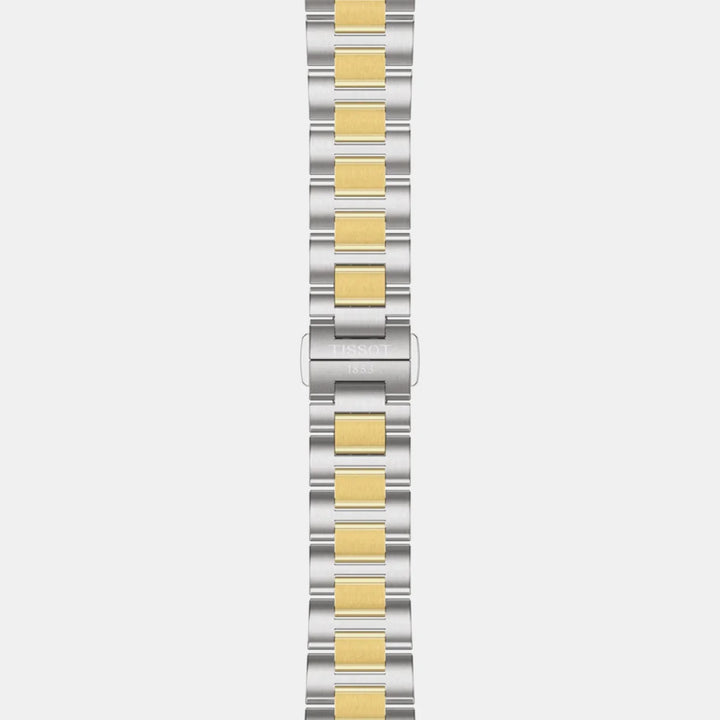 Tissot PRC 100 Solar 34mm Silver Dial Two-Tone Bracelet