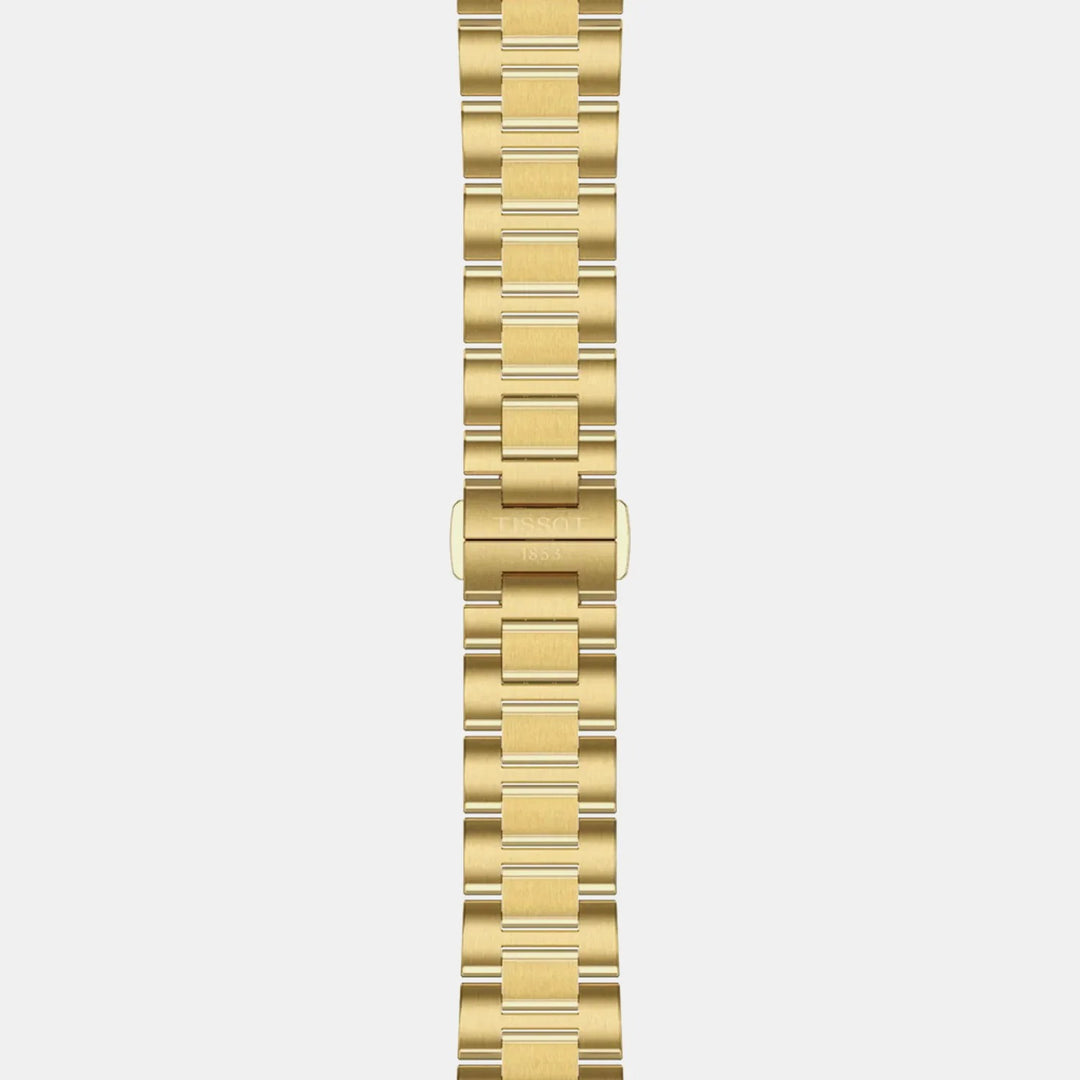 Tissot PRC 100 Solar 34mm Champagne Dial Gold PVD Bracelet