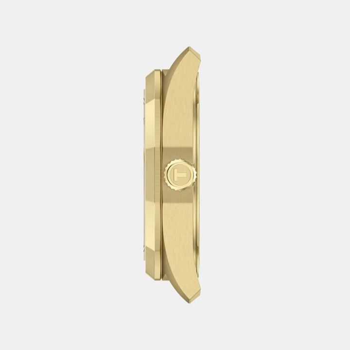 Tissot PRC 100 Solar 34mm Champagne Dial Gold PVD Bracelet