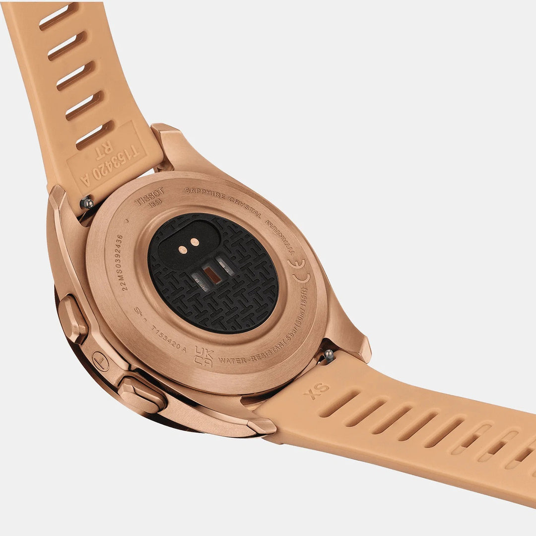 Tissot T-Touch Connect Sport 43.75mm Solar Smartwatch Peach Strap