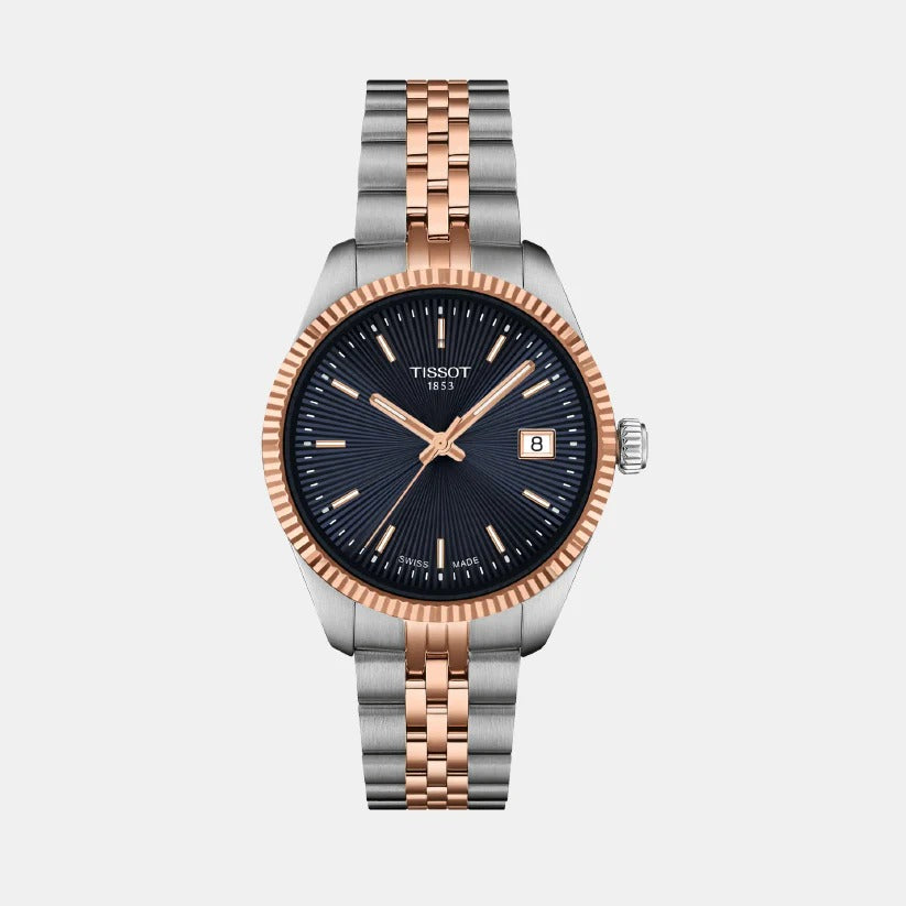 Tissot Ballade 34mm Blue Dial Two-Tone Rose Gold Bracelet