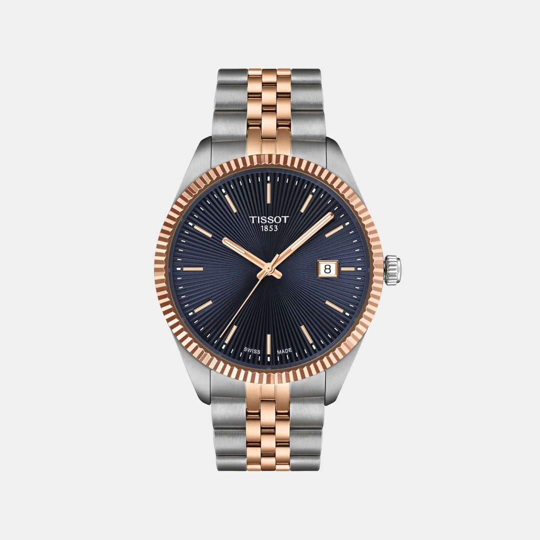 Tissot Ballade 40mm Blue Dial Two-Tone Rose Gold Bracelet