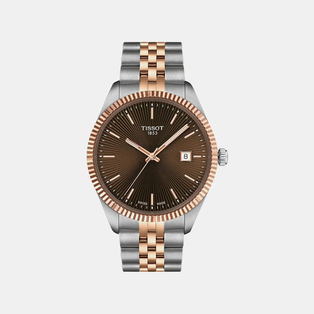 Tissot Ballade 40mm Brown Dial Two-Tone Rose Gold Bracelet