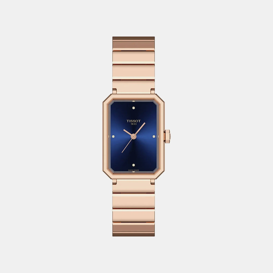 Tissot SRV 30mm Blue Dial Rose Gold Diamond Hour Markers