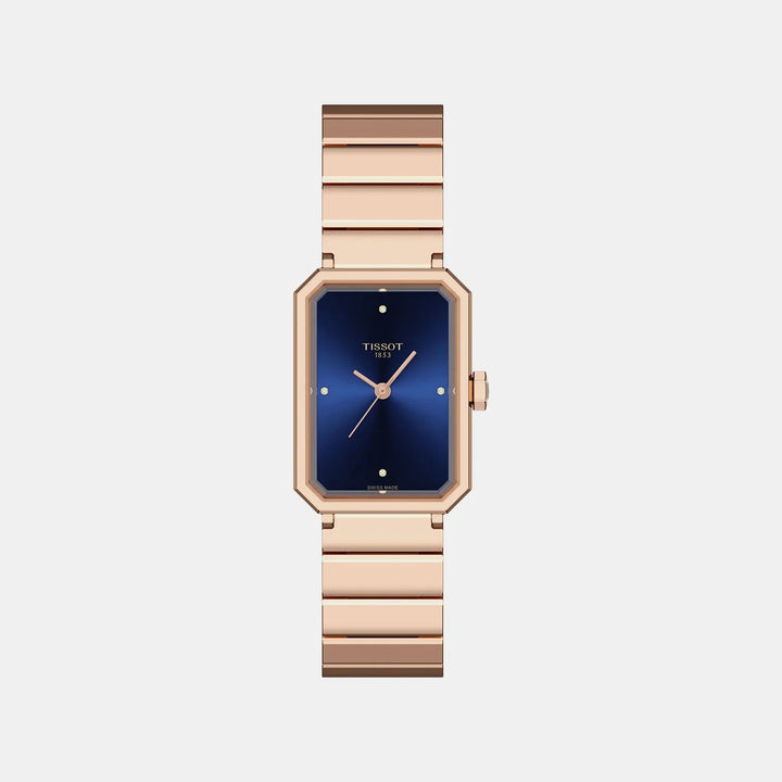Tissot SRV 30mm Blue Dial Rose Gold Diamond Hour Markers