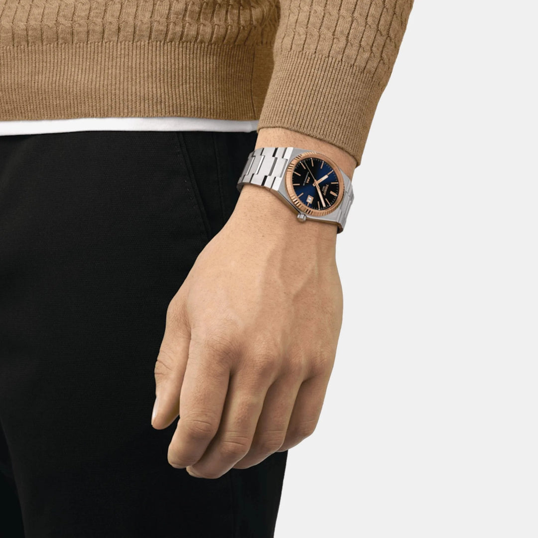 Tissot PRX Gold 40mm Powermatic 80 Blue Dial 18K Rose Gold Bezel