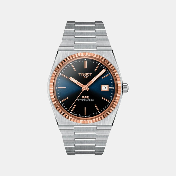 Tissot PRX Gold 40mm Powermatic 80 Blue Dial 18K Rose Gold Bezel